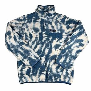 Patagonia Synchilla Snap-T Fleece Pullover Womens Small Tie Dye Wavy Blue